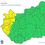 Riasztást adtak ki több megyére - térkép