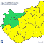 Figyelmeztetést adtak ki 15 megyére - térkép