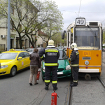 Karambolozott a villamos Budán – fotó