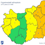 Jégeső, heves zivatar: figyelmeztetést adott ki az OMSZ