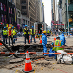 Fotókon mutatjuk, hogy öntötte el a Times Square-t a víz egy csőtörés után