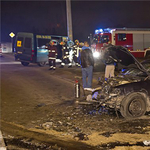 Öt autóval karambolozott este egy sofőr Pesten - fotók