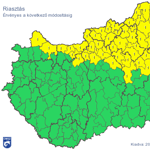 Térkép: Riasztást adott ki a heves zivatarok miatt az OMSZ