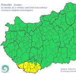 Riasztást és figyelmeztetést adtak ki zivatarveszély miatt