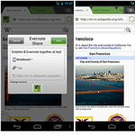 Evernote és Skitch kiegészítés a Dolphin böngészőhöz Androidra