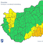 Vihartérkép: másodfokú riasztást adtak ki