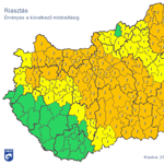 Másodfokú riasztást adtak ki több megyére