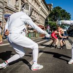 Fotók: Flashmob volt a Nagykörúton, olimpikonokról nevezik el a megállókat