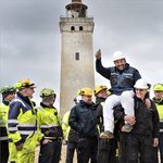 Odébb toltak Dániában egy 120 éves világítótornyot, hogy nehogy összedőljön