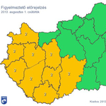 Narancs figyelmeztetést adtak ki holnapra kilenc megyére