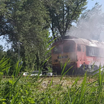 Kigyulladt egy mozdony Balatonkenesén – fotók