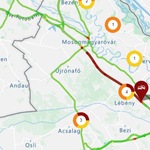 Már 20 kilométeres a torlódás Lébénynél az M1-esen