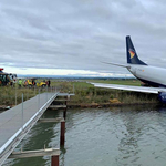 Lagúnába csúszott a reptér végén egy Boeing 737-es