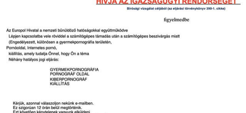 Annyira téma a pedofil bűncselekmények, hogy már adathalász emailekkel a csalók is ráálltak – figyelmeztet a rendőrség