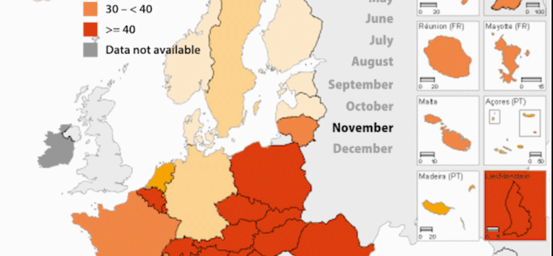 Infografikán nézheti meg, hogyan ugrott meg ősszel a többlethalálozás Magyarországon