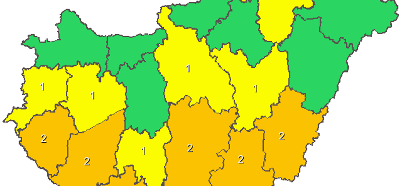 Térkép: Havazás, hófúvás és ónos eső miatt is figyelmeztetést adtak ki