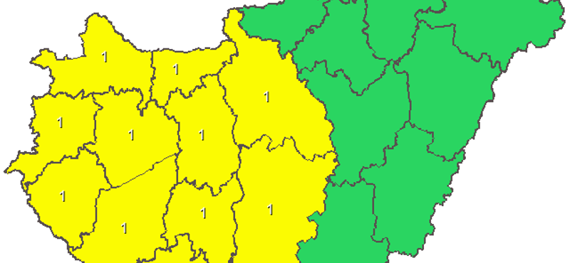 Figyelmeztető térkép: szél söpri ma el a fél országot