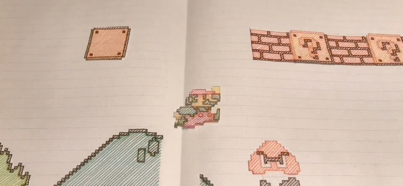 A nap videója: Kézzel rajzolta meg a Super Mario Bros első pályáját, tökéletes lett a végeredmény