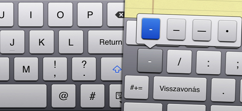iOS 5 tipp: különböző gondolatjelek és Twitter karakterek használata