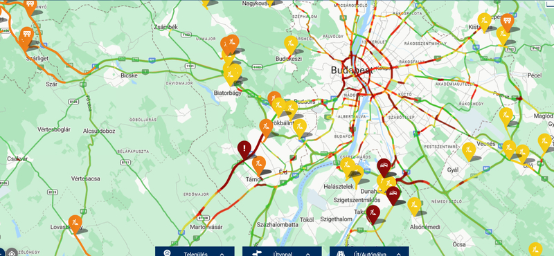 Nyolc kilométeres torlódás van az M7-esen baleset miatt