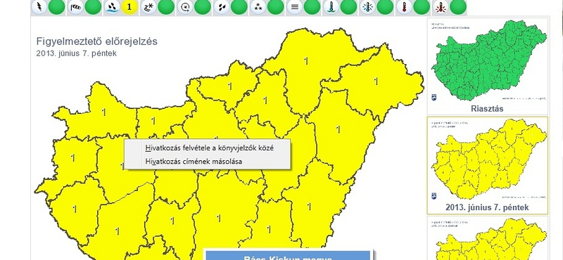 Besárgult az egész ország: elsőfokú figyelmeztetés van érvényben