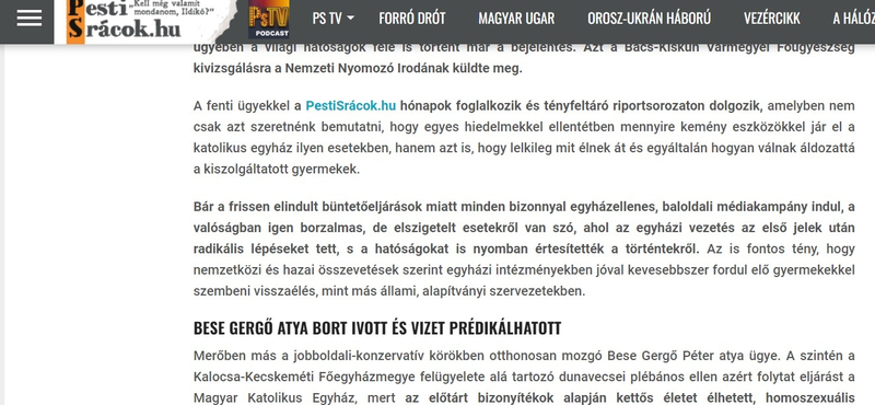 Kiakadt a Pesti Srácok munkatársa, mert kollégája Bese Gergő botrányát a pedofíliával mosta össze