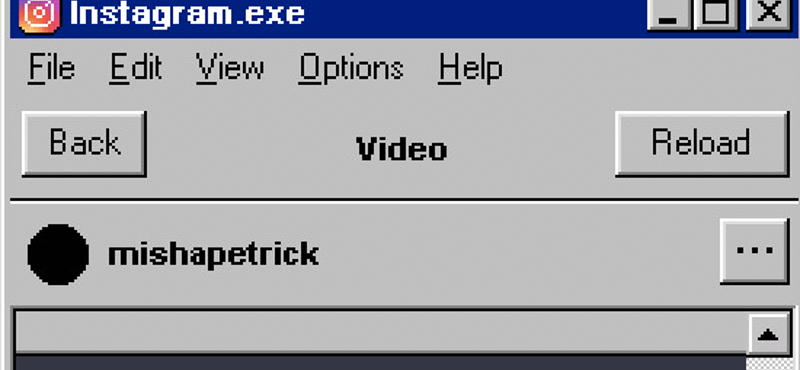 GIF: ilyen lett volna az Instagram.exe a Windows 95-ben