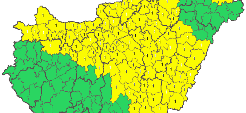 Térkép: riasztást adtak ki az ország tekintélyes részére