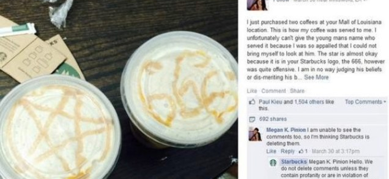 Megdöbbentő jelképek kerültek a Starbucks kávéjára