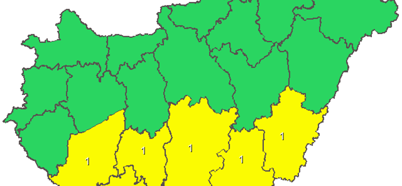 Figyelmeztetést adtak ki, még jég is eshet – térkép