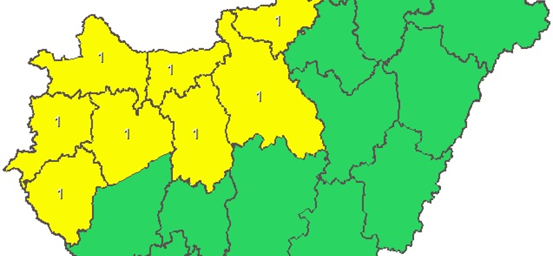 Figyelmeztetést adtak ki nyolc megyére holnapra - térkép