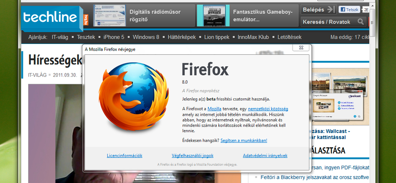 Letölthető a Firefox 8 beta