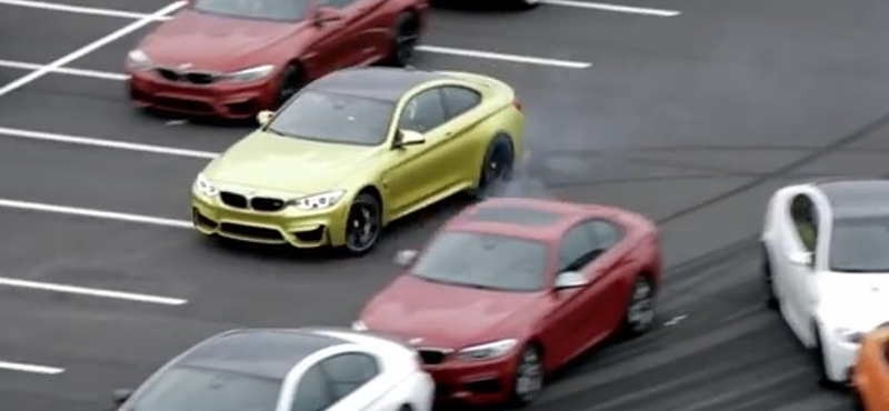 Videó: 52 BMW M-modell között driftelnek az új M4-el