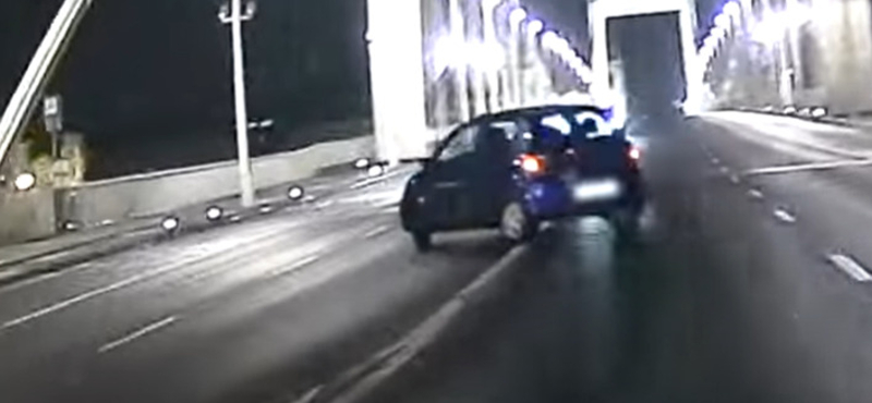 Mázlija volt az autósnak, akinek az Erzsébet hídon kezdett korcsolyázni a kocsija – videó