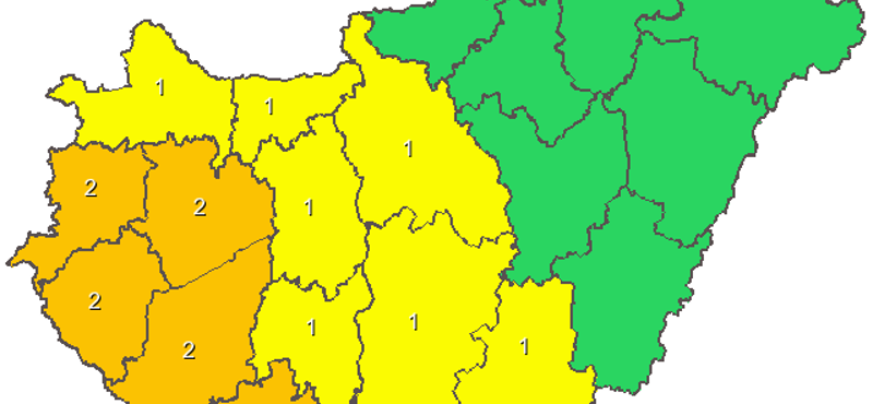 Ónos esőre figyelmeztetnek a Dunántúlon