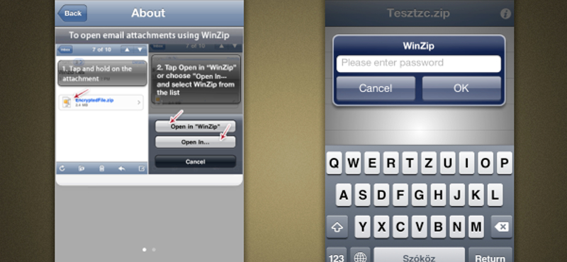 Megjelent a hivatalos WinZip alkalmazás iOS-re