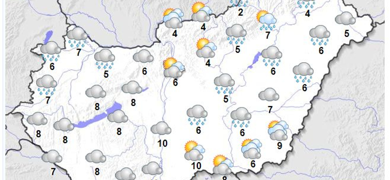 Felhős napunk lesz és estére még az eső is ideér