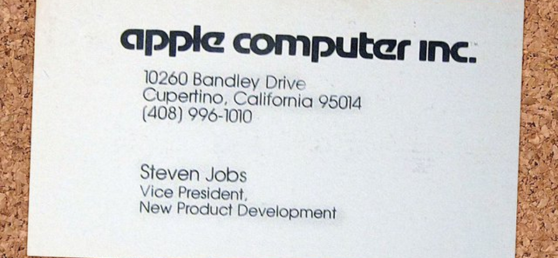 Steve Jobs névjegykártyája 1979-ből