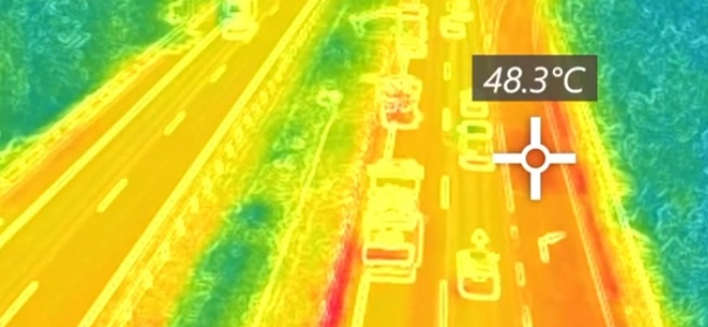 Több mint 48 fokos az M7-es autópálya aszfaltja