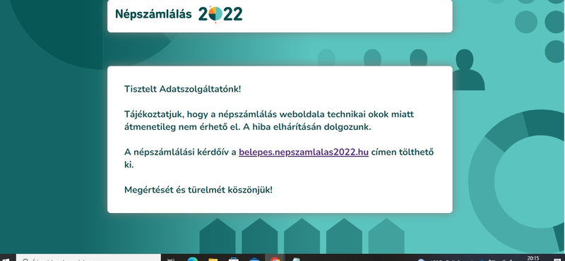 Szerdáig meghosszabbította a KSH az online népszámlálást, mivel a vasárnap esti hajrában lehalt az oldal