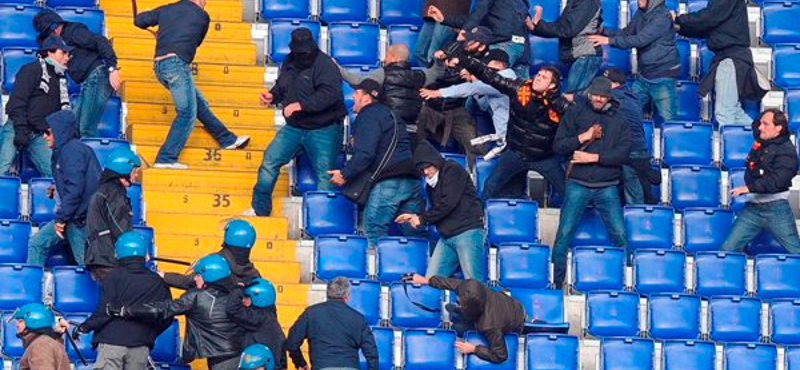 Szurkolói harcok a római derbi után - fotó