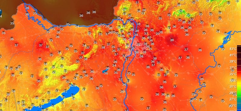 Így hevül az ország: Gödöllőn már 40 fokot is mértek