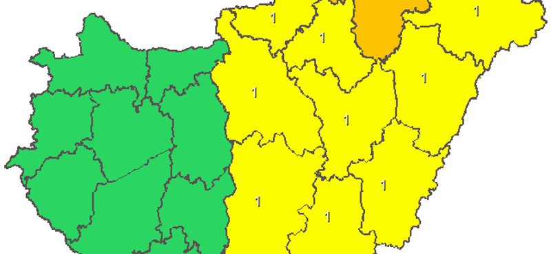 Besárgult az ország nagyobbik fele, 50 milliméter eső is zúdulhat egy megyére – térkép