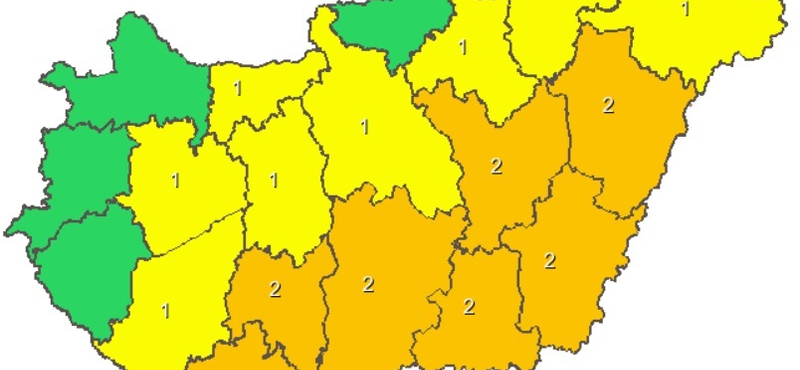 Riasztást adtak ki zivatarok miatt, az ország jelentős részén nagy melegre figyelmeztetnek