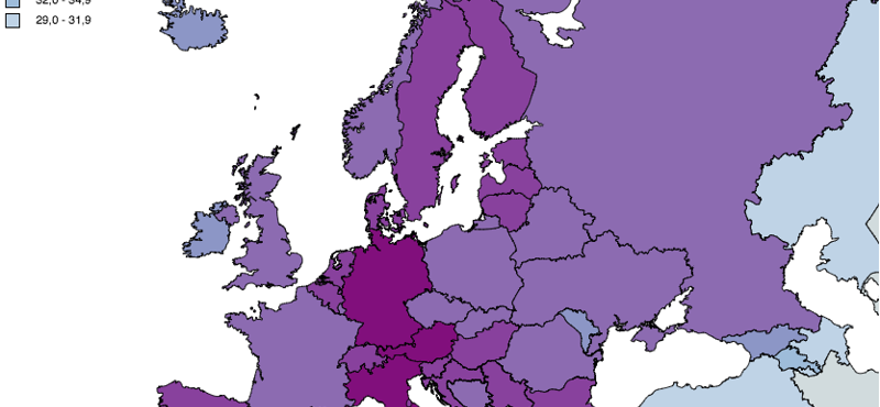 Térkép: Fellélegezhetünk, nem mi vagyunk a legöregebbek Európában