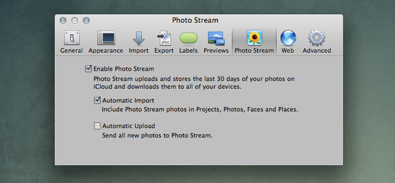 Tipp: Photo Stream beállítása az Aperture-ban