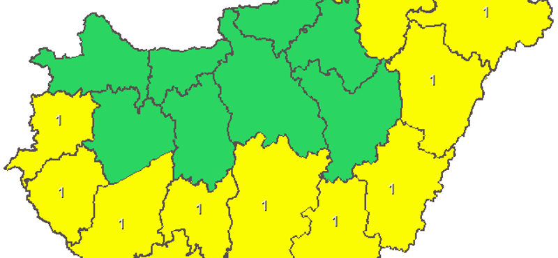 Térkép: Figyelmeztetést adtak ki az ország nagyobbik felére