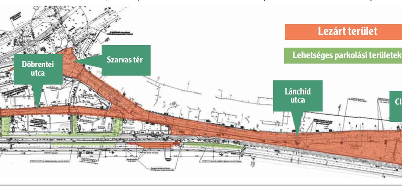 Hónapokig felfordulás lesz holnaptól a Lánchíd utcánál