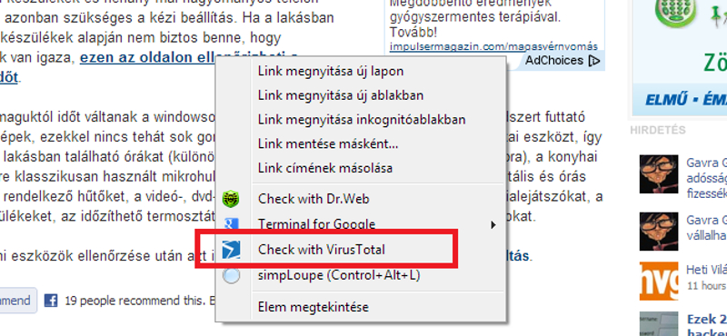 Azonnali vírusvizsgálat a böngészőben