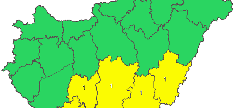 Térkép: Felhőszakadás miatt adtak ki figyelmeztetést szerdára